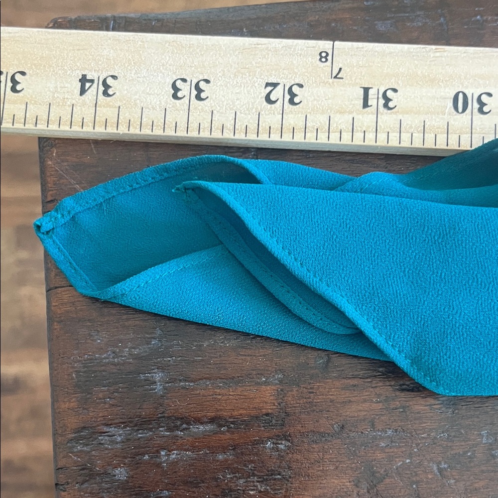 Chico's Teal Green Asymmetric Chiffon Tunic - Picture 13 of 15